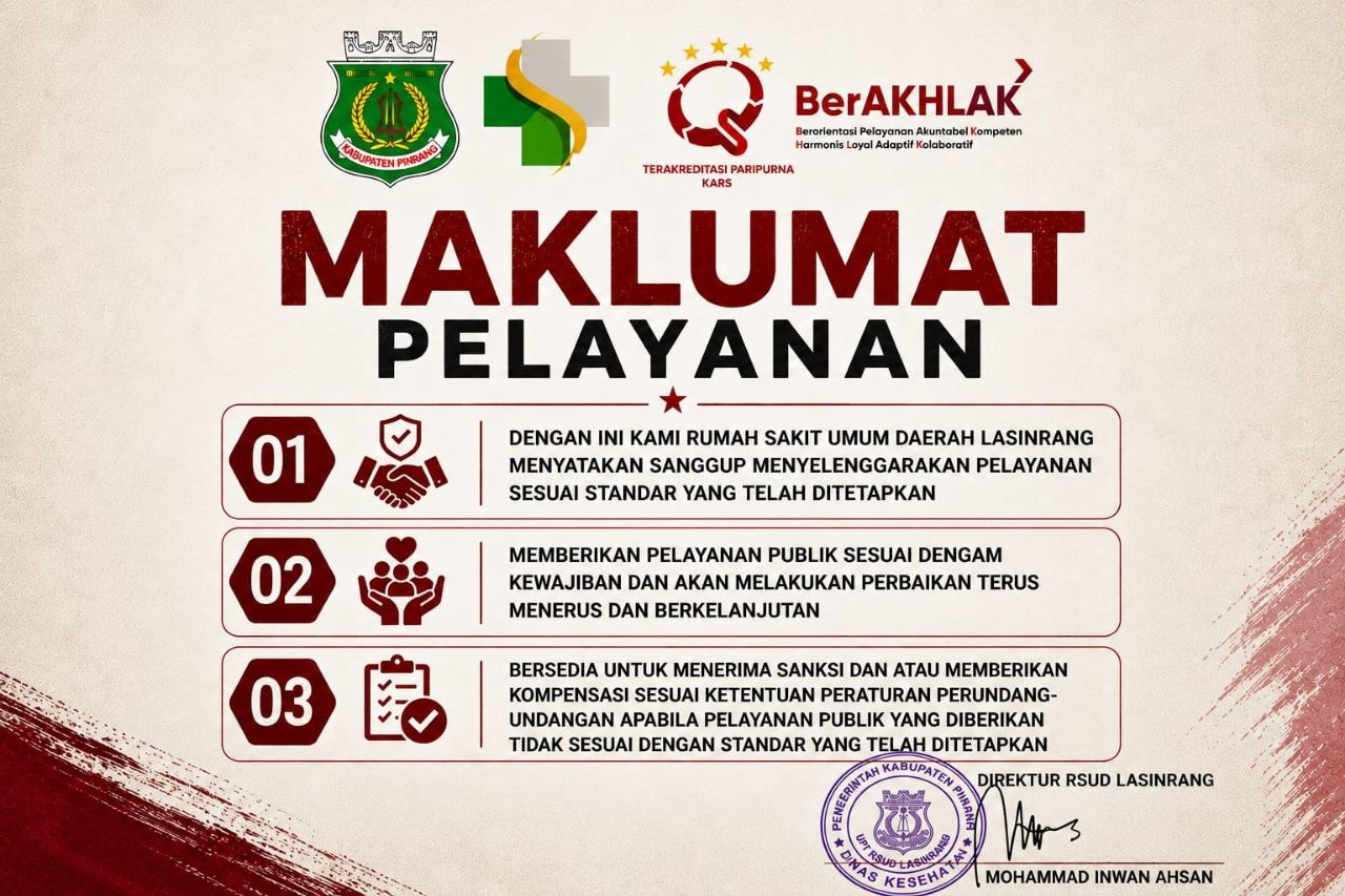 Maklumat Pelayanan RSUD Lasinrang Pinrang